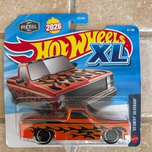 XL 2026 '83 Chevy Silverado Toy Truck - Orange with Black Flames